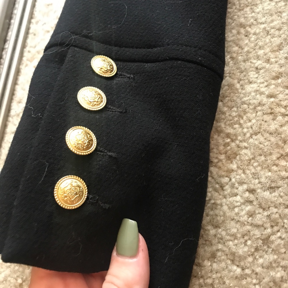 Gold studded pea coat